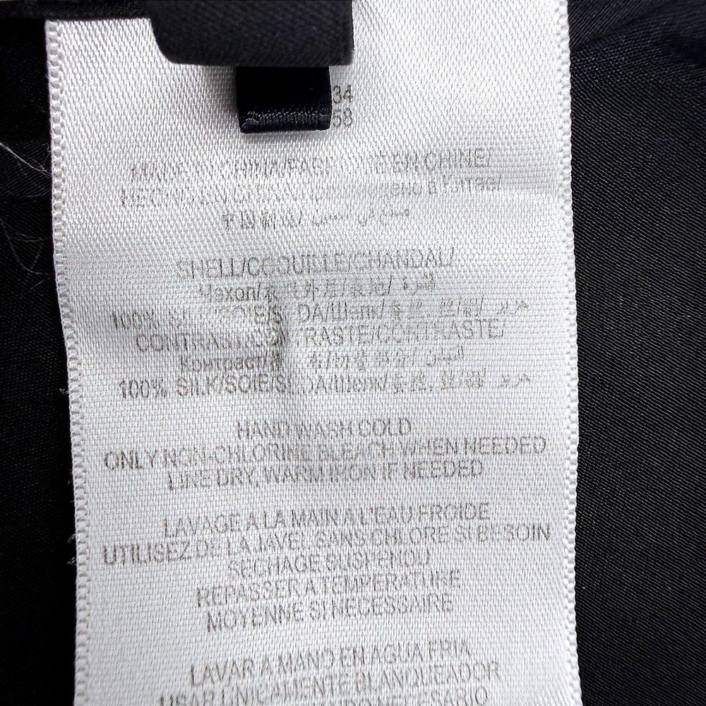 BCBGMAXAZRIA Caterina Black 100% Silk Sheer Chiffon Top Small Boxy Minimalist - Picture 6 of 9